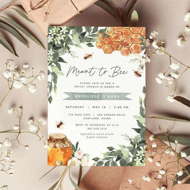 Invitation Fête des mariées d'abeilles de miel à fleurs d'ora (Créateur téléchargé)