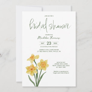 Invitation FÊTE DES MARIÉES   Daffodiques de printemps