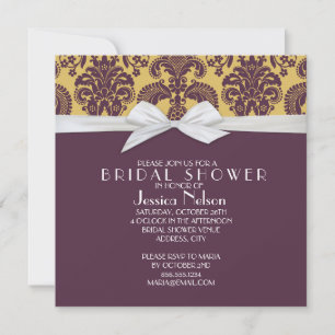 Invitation Fête des mariées Damas à la française