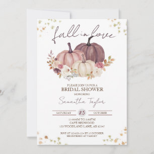 Invitation Fête des mariées d'amour, Citrouille rose Dusty