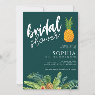Invitation Fête des mariées d'ananas Emerald Vert Mariage mod