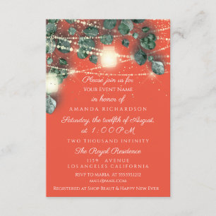 Invitation Fête des mariées d'anniversaire Coral Gold Rustic 