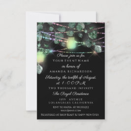 Invitation Fête des mariées d'anniversaire Jar clair noir ros