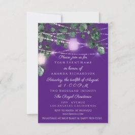 Invitation Fête des mariées d'anniversaire Jar clair violet b