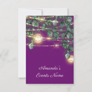 Invitation Fête des mariées d'anniversaire Lumière Jar Purple