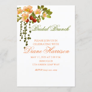 Invitation Fête des mariées d'aquarelle Apple Blossom