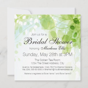 Invitation Fête des mariées d'aquarelle Feuille de printemps