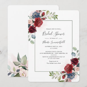 Invitation Fête des mariées d'aquarelle florale