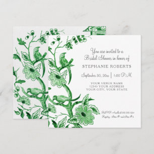 Invitation Fête des mariées d'aquarelle florale de la Chinois