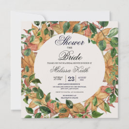Invitation Fête des mariées d'aquarelle Florale Orange Greene