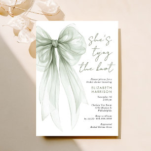 Invitation Fête des mariées d'aquarelle Sage Green Coquette B