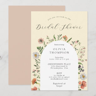 Invitation Fête des mariées d'arche Fleur sauvage de printemp