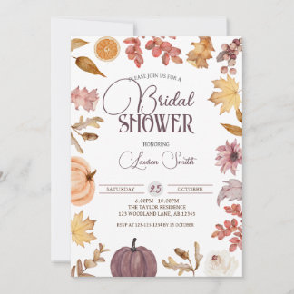 Invitation Fête des mariées d'automne, épouse d'automne Boho