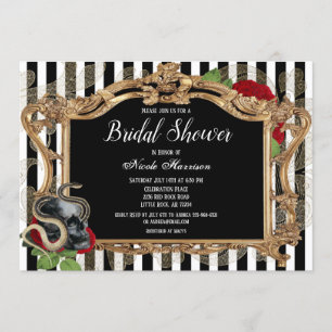 Invitation Fête des mariées de bande noire gothique victorien