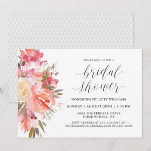 Invitation Fête des mariées de bouquet floral Dreamy Watercol