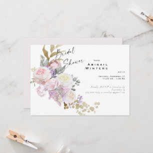 Invitation Fête des mariées de bouquet rose