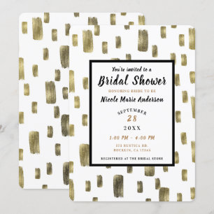 Invitation Fête des mariées de bronze de cuivre or brosse mod