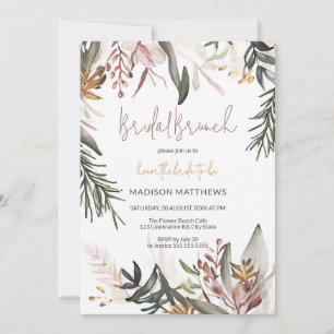 Invitation Fête des mariées de Brunch de la mariée de Boho Tr
