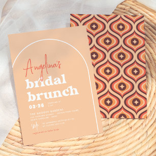 Invitation Fête des mariées de Brunch Orange Moderne Milieu