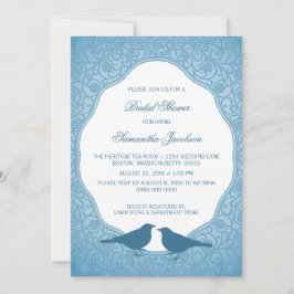 Invitation Fête des mariées de cadre Floral Blue N