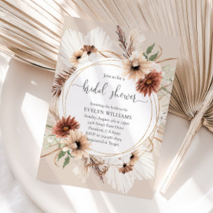 Invitation Fête des mariées de cadre floral Boho rustique