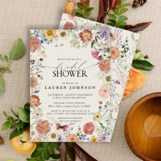 Invitation Fête des mariées de cadre floral Fleur sauvage en  (Créateur téléchargé)