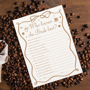 Invitation Fête des mariées de café qui connaît la mariée mei