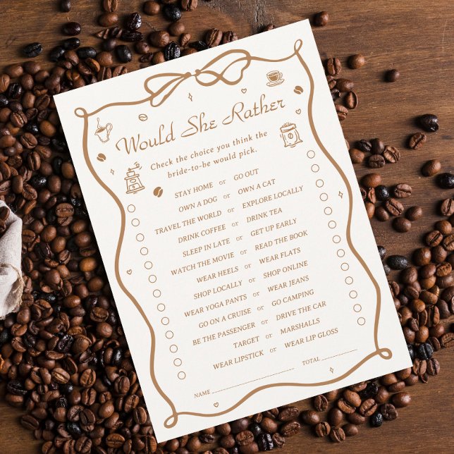 Invitation Fête des mariées De Café Voudrait-Elle Plaire Cart (Créateur téléchargé)