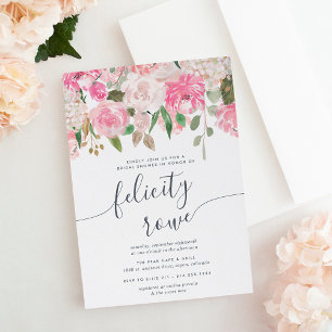 Invitation Fête des mariées de calligraphie florale du milieu