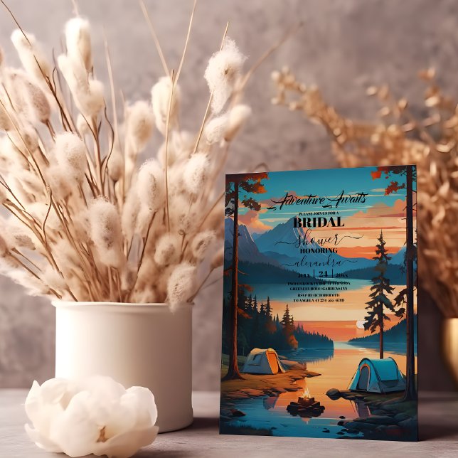 Invitation Fête des mariées de camping Retro (Créateur téléchargé)