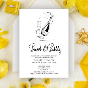 Invitation Fête des mariées de champagne Vintage Brunch & Bub