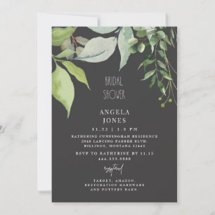 Invitation Fête des mariées de charbon de bois