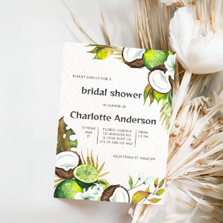 Invitation Fête des mariées de chaux de coco