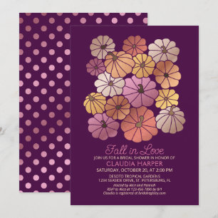 Invitation Fête des mariées de chute dans l'amour