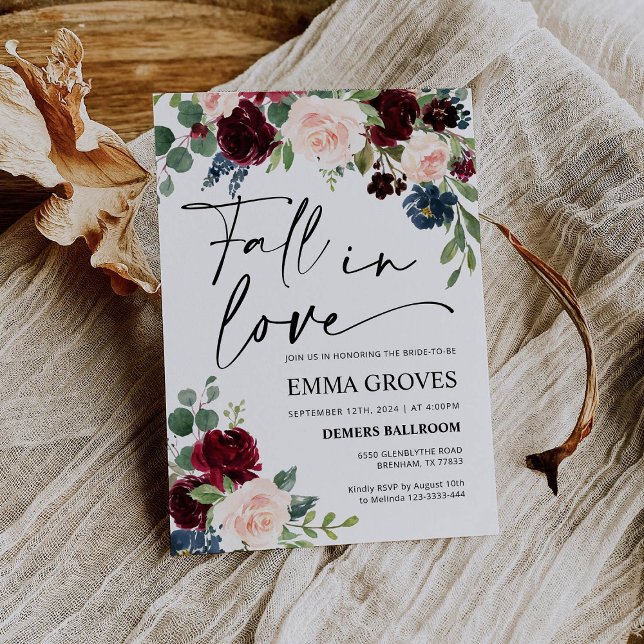 Invitation Fête des mariées de chute dans l'amour (Créateur téléchargé)