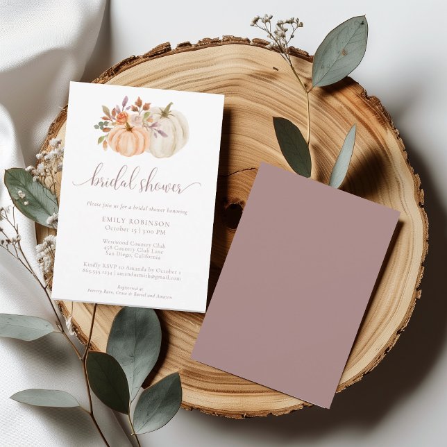 Invitation Fête des mariées de Citrouille de automne rustique (Créateur téléchargé)