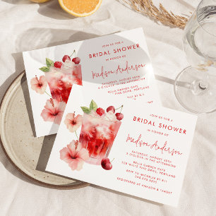 Invitation Fête des mariées de cocktails Hibiscus Tropical Ch