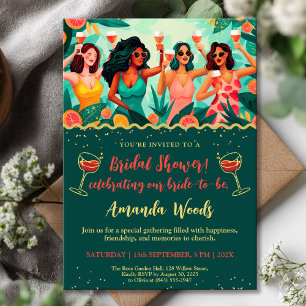 Invitation Fête des mariées de cocktails tropicaux