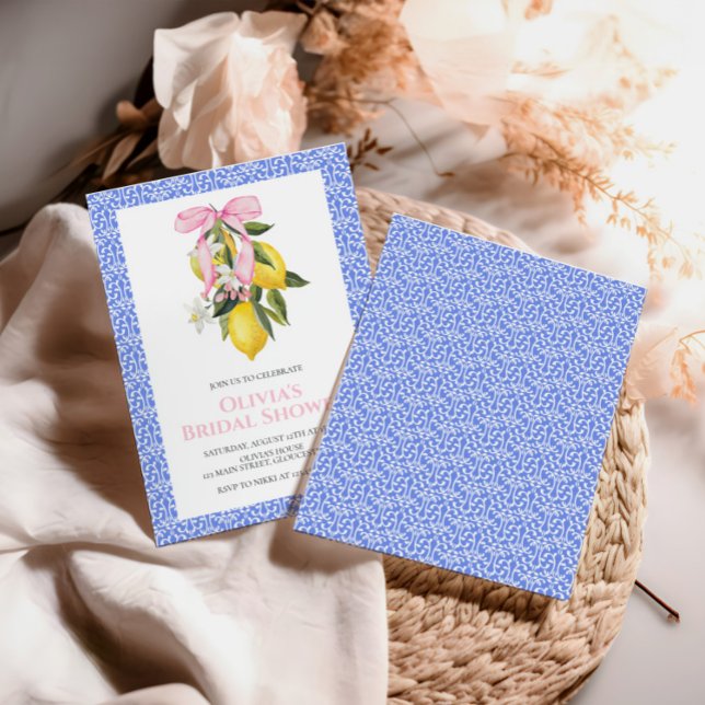 Invitation Fête des mariées de coquette citron rose (Créateur téléchargé)