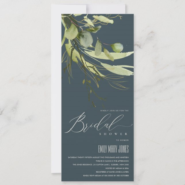 INVITATION FÊTE DES MARIÉES DE COULEUR D'EAU EN FLEUVE VERTE  (Devant)