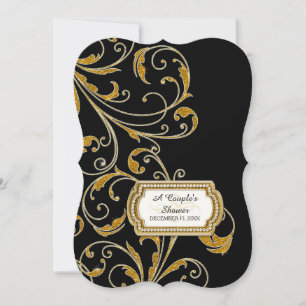 Invitation Fête des mariées de couple Glam Old Hollywood Rege