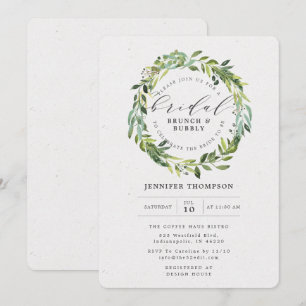 Invitation Fête des mariées de couronne de feuillage Eucalypt