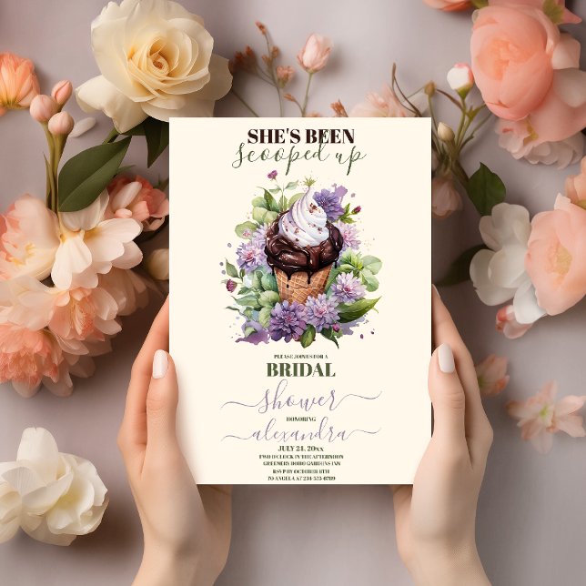 Invitation Fête des mariées de crème glacée récupérée (Créateur téléchargé)