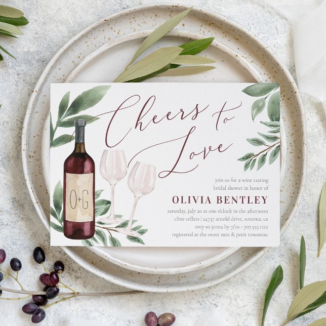 Invitation Fête des mariées de dégustation de vin à l'amour (Créateur téléchargé)