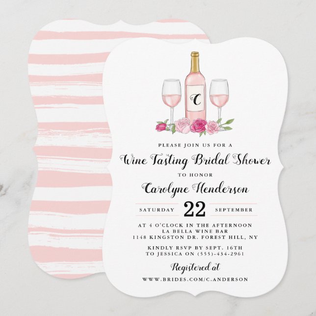 Invitation Fête des mariées de dégustation de vins sucrés (Devant / Derrière)