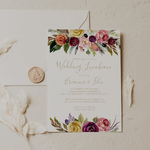 Invitation Fête des mariées de déjeuner du Mariage Floral Boh