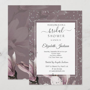 Invitation Fête des mariées de diamants de Fleurs Magnolia