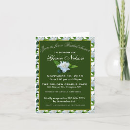 Invitation Fête des mariées de feuillage vert Gardenia blanc