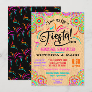 Invitation Fête des mariées de Fiesta mexicaine colorée rusti