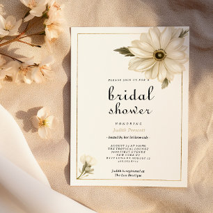 Invitation Fête des mariées de fleur marguerite rustique de s